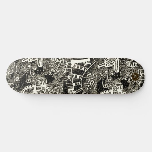 Skateboard Black Sepia Abstract  (Horz)