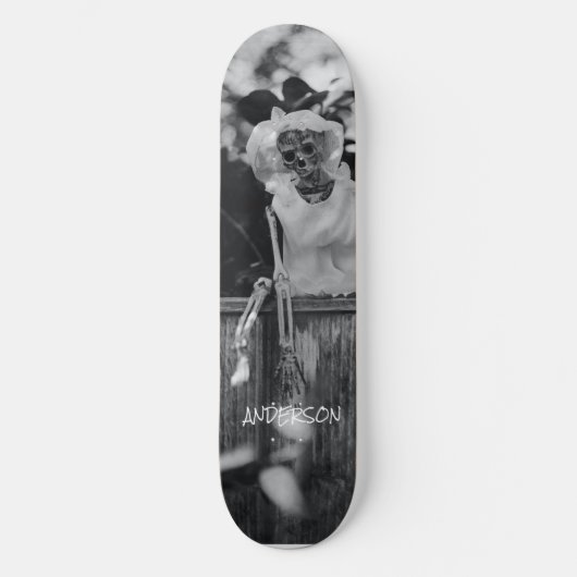 Skateboard Black Skeleton Halloween (Voorkant)