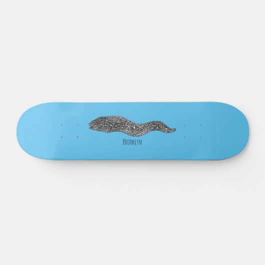 Skateboard Black spotted moray eel cartoon (Horz)