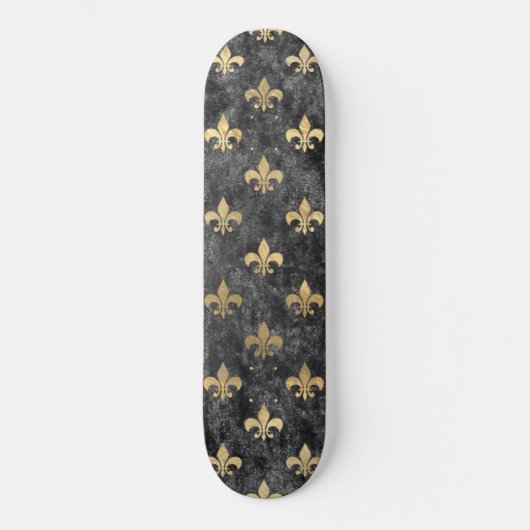 Skateboard Black Velvet Fleur de Lis Mardi gras d'Orleans (Recto)