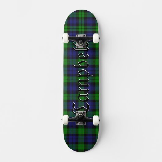 Skateboard Black Watch Campbell Tartan Scottish Plaid Motif (Recto)