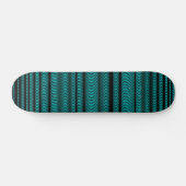Skateboard Black Wavy Lines - Sur Cyan (Horz)