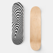 skateboard Black White 3d Line Distorsion Illusion (Voorkant)
