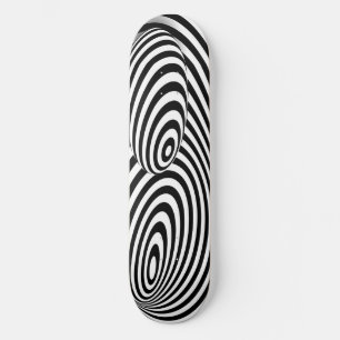 skateboard Black White 3d Line Distorsion Illusion