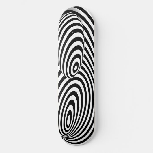 skateboard Black White 3d Line Distorsion Illusion (Voorkant)