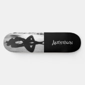 Skateboard Black White Beach lady (Horizontaal)