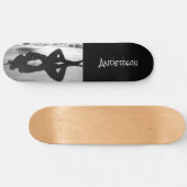 Skateboard Black White Beach lady (Horizontaal)
