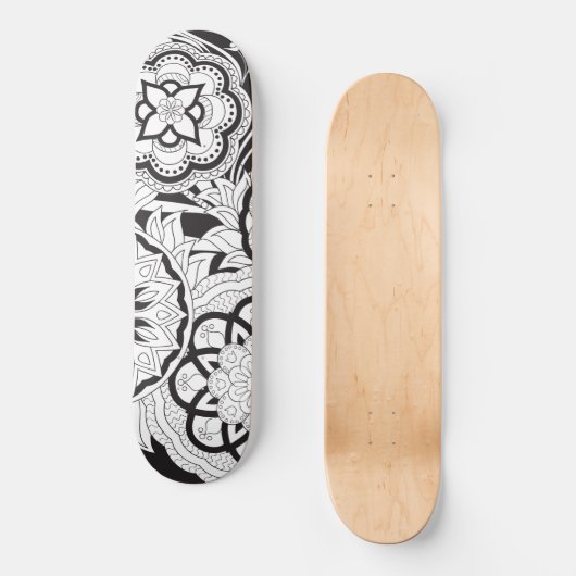 Skateboard black&white pattern with les envoie (Recto)
