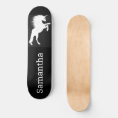 Skateboard Black White Unicorn (Voorkant)