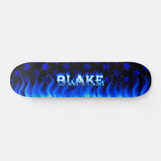 Skateboard Blake blue fire Skatersollie skateboard. (Horz)