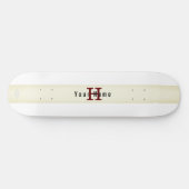 Skateboard Blanc avec bande initiale et nom HAMbyWG (Horz)