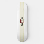 Skateboard Blanc avec bande initiale et nom HAMbyWG (Recto)