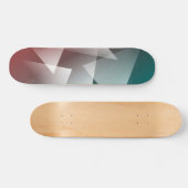 Skateboard blanc bordeaux turquoise (Horz)