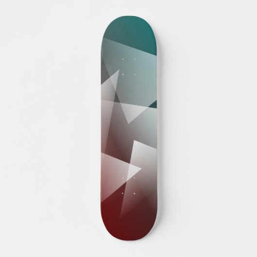Skateboard blanc bordeaux turquoise (Devant)