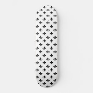 Skateboard Blanc Fleur De Lis Noir Délicat Mardi Gras