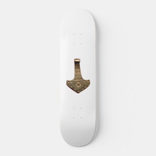 Skateboard blanc Gold Thor's Hammer (Recto)
