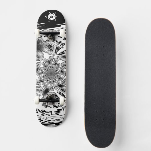 Skateboard Blanc noir cool (Recto)