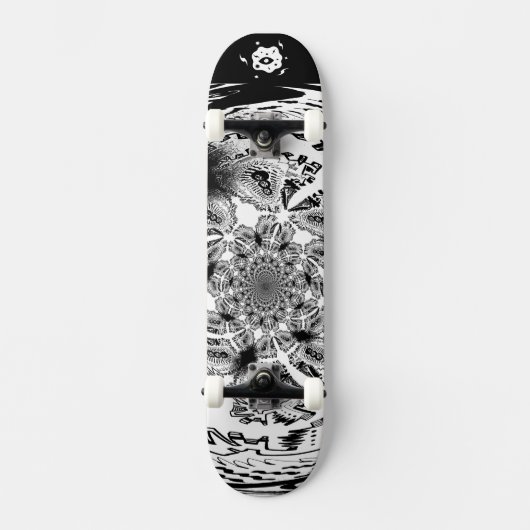 Skateboard Blanc noir cool (Recto)