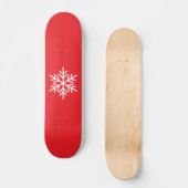 Skateboard Blanc Nordic Snowflake Bright Red Arrière - plan (Recto)