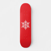 Skateboard Blanc Nordic Snowflake Bright Red Arrière - plan (Devant)