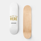 SKATEBOARD BLANC PERSONNALISABLE MODERNE ET ÉLÉGANT, MARQUE V (Recto)