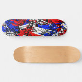 Skateboard Blanc rouge et liberté (Horz)