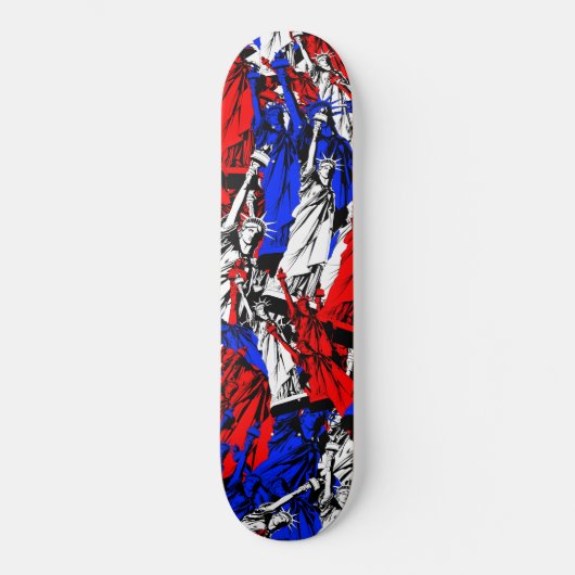 Skateboard Blanc rouge et liberté (Recto)