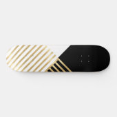 Skateboard Blancs d'or géométrique noir moderne (Horz)