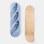 Skateboard - Blauwe veren (Voorkant)