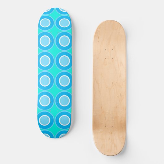 Skateboard Bleu Avec Remplissage Sur Turquoise (Recto)