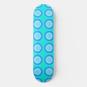 Skateboard Bleu Avec Remplissage Sur Turquoise (Recto)