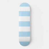 Skateboard Bleu, Blancs, Motif rayé (Recto)
