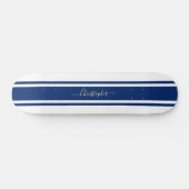 Skateboard Bleu Bleu Classique Bleu Bleu Traces Or Monogramme (Horz)