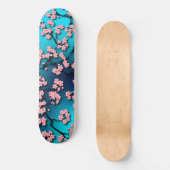 Skateboard Bleu Ciel Cerisier Fleur (Recto)