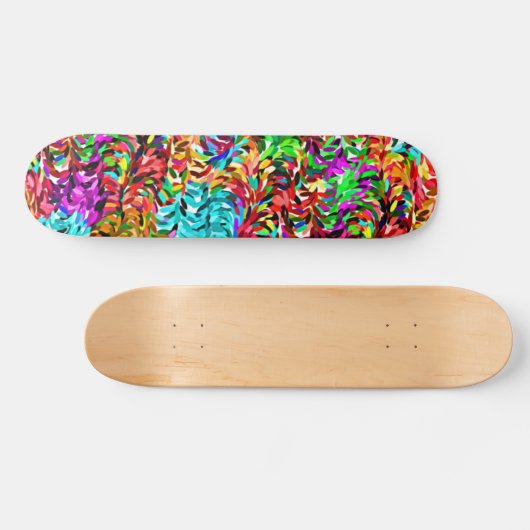 Skateboard Bleu clair rose pourpre citron vert perlées Art (Horz)