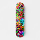 Skateboard Bleu clair rose pourpre citron vert perlées Art (Devant)