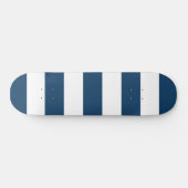 Skateboard Bleu de marine, Blancs, Motif rayé (Horz)