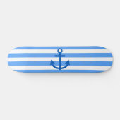Skateboard Bleu et blanc Ancre (Horz)