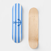 Skateboard Bleu et blanc Ancre (Recto)
