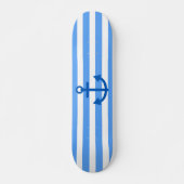 Skateboard Bleu et blanc Ancre (Devant)