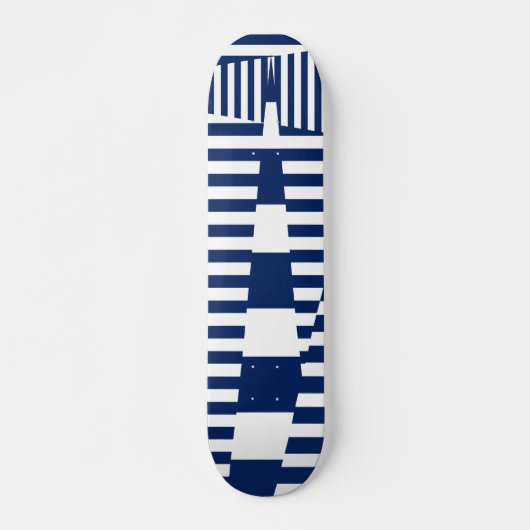 Skateboard Bleu et blanc sur bandes (Devant)