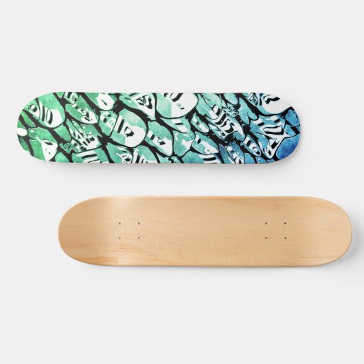Skateboard Bleu et vert (Horz)
