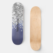 Skateboard Bleu gris et fausse parties scintillant (Recto)