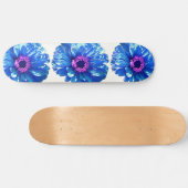 Skateboard Bleu marguerite bleu photo florale (Horz)
