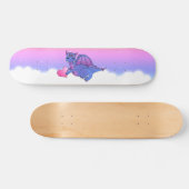 Skateboard Bleu mignon de coeur de dragon - rose - planche à (Horz)