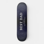Skateboard Bleu noir cuir meilleur papa fête du Père (Recto)