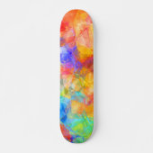 Skateboard Bleu orange violet rose citron vert Polygone Art (Devant)