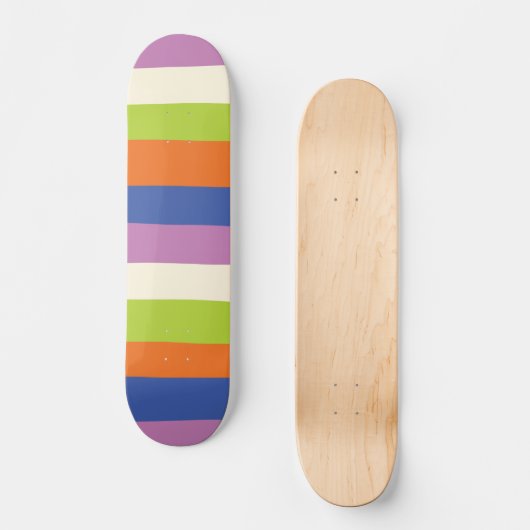 Skateboard Bleu, orange, violet, vert et (Recto)