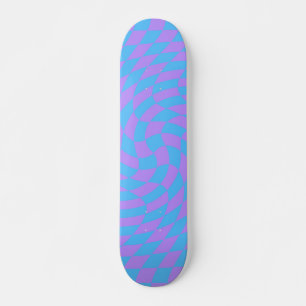 Skateboard Bleu pâle et à damiers lavande
