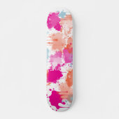 Skateboard Bleu rose orange Abstrait Peinture (Devant)
